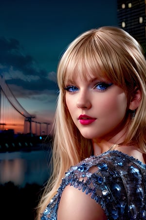 (hyperrealistic:1.4)(photorealistic:1.2) blonde, blue eyes, Taylor Alison Swift, as photographed on the cover of the album "reputation" by "Big Machine Records"