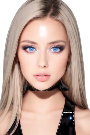 1girl, 20 y.o. English girl, full body shot, face in frame, looks at viewer,
tight shiny black latex dress, black high heel shoes, white background
photo of perfecteyes, eyes, symmetrical pale blue eyes,  blond hair, beauty, focus on the face, straight thin blonde hair, ,Beautiful eyes ,rayen dress