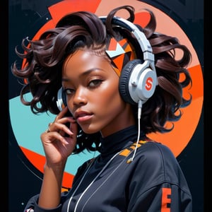 (masterpiece:1.1), (highest quality:1.1), (HDR:1.0), abstract 1998 african hairstyle hiphop girl in recording in studio headphones on singing into mic by sachin teng x supreme, attractive, stylish, designer, black, asymmetrical, geometric shapes, graffiti, street art,aw0k euphoric style,photo r3al