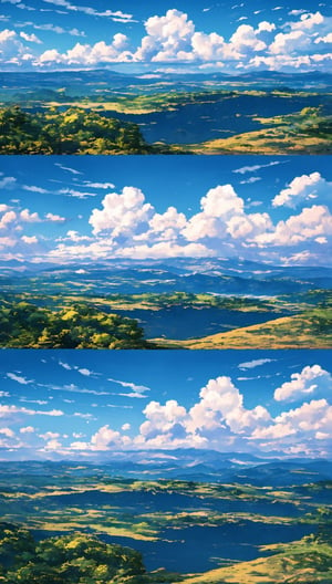  a natural heartfelt scenery,  imagination, sky full of clouds,

 4k, ultra hd, high quality, wide field view, telephoto, your name anime style,  anime scenery, crispy detailed picture, very detailed photo, intrinsic detail. 