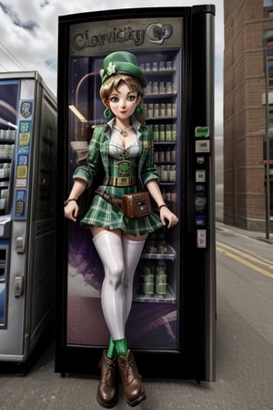 A Lucky clover 🍀 Irish gal on vending machine
