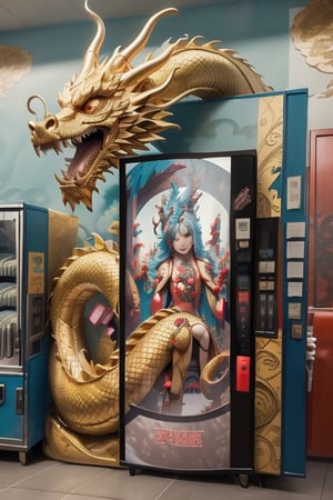 (+18) , NSFW, 
A dragon on vending machine
,Oriental Dragon