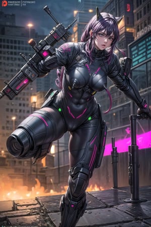 Futuristic cyberpunk soldier Prompt: futuristic cyberpunk soldier, advanced technology, exciting action shot, combat, highly detailed, explosive, exciting, thrilling, body in motion, action --ar 16:9
