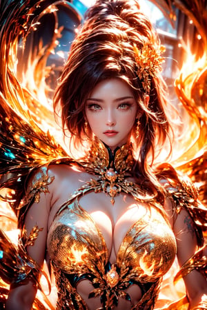 (goddess),(naked),(magic circle),((upper body tattoo)),((fire tattoo)),best quality, masterpiece, beautiful and aesthetic, 16K, (HDR:1.4), high contrast, bokeh:1.2, lens flare, (vibrant color:1.4), (muted colors, dim colors, soothing tones:0), cinematic lighting, ambient lighting, sidelighting, Exquisite details and textures, cinematic shot, Warm tone, (Bright and intense:1.2), wide shot, by playai, ultra realistic illustration, siena natural ratio, anime style, (Renaissance fantasy theme:1.2), (cute girl costume:1.4), half body view, long length layered bob cut, (expressionless:0.8), Orange bracelet, wearing a beautiful white outfit and furry white hat. Vintage art style, a beautiful Swedish girl, icy eyeshadow, Pale skin, a pearl necklace, Mistyrose-hued portrait blending styles of John Raymond Garrett, Richard Corben, Gahan Wilson, featuring detailed facial features with sharp eyes and soft skin texture, chiaroscuro lighting, high contrast, pen and ink, ultra fine detailing.
