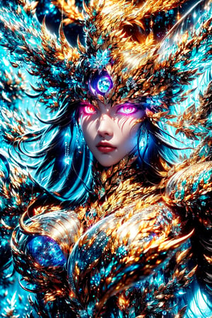 (Saint Seiya),(green ruby eye),(glowing eyes),(Black and white entanglement),(crystal and silver entanglement),High Detail,masterpiece,best quality,more detail,Hyper Quality,detailed,more detail,Texture-rich,Delicate texture
