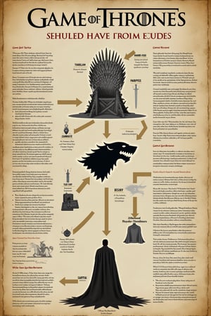 An instructional poster explaining how Game of Thrones should have ended.