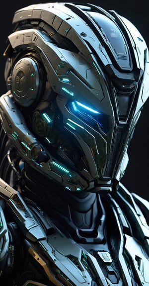 official art, unity 8k wallpaper, ultra detailed, aesthetic, masterpiece, best quality, hyperrealistic and intricate detail, portrait of a military nousr robot, warframe, full robot helmet, turtle theme, character design, detailed helmet, in the style of dieter rams and boston dynamics, robot, highly detailed, intricate details, symmetrical, digital 3d, hard surface, real-time, vfx, volumetric lighting, ambient light, ultra hd, hdr, depth of field, macro shot