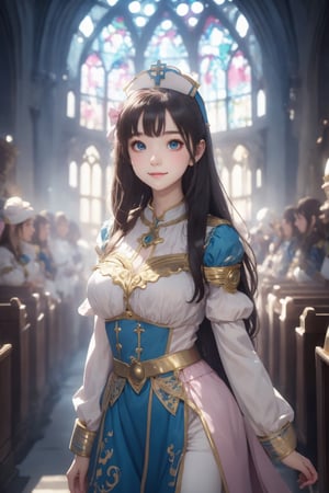 1girl, solo, (masterpiece), (absurdres:1.3), (ultra detailed), HDR, UHD, 16K, ray tracing, vibrant eyes, perfect face, award winning photo, beautiful, shiny skin, (highly detailed), clear face, teenage cute delicate girl, (shy blush:1.1), (high quality, high res, aesthetic:1.1), (dynamic action pose:1.3) ,slightly smile, lens flare, photo quality, big dream eyes, ((perfect eyes, perfect fingers)), iridescent brown hair, vivid color, perfect lighting, perfect shadow, realistic, stunning light, (atmosphere :1.6), nice hands, insane details ,high details ,kawaii, (extra wide shot: 1.8)

(Sharp focus realistic illustration:1.2), a giant glass sphere containing a small ecosystem, surrounded by measurement devices is installed in large-scale factory, a girl Priest stands next to the sphere, divine magic, sacred texts, ceremonial robes, incense, healing spells, blessing rituals, BREAK intricate illustrations, delicate linework, fine details, whimsical patterns, enchanting scenes, dreamy visuals, captivating storytelling, church and stain glass background, messy interior, book, elemental, feature,Alouette_La_Pucelle,emilia (re:zero),flower, ((pink gold style)),Add more details,