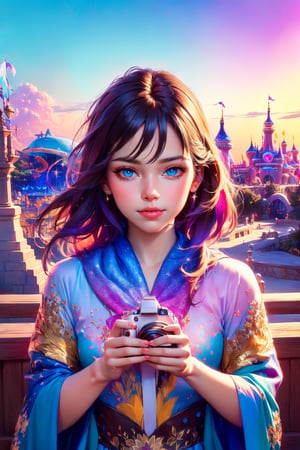 (best quality), (extremely detailed CG unity 8k wallpaper:1.1), (colorful:0.9),(panorama shot:1.4),upper body,looking at viewer,from above, 2 girls hugging each other, 15yo, (((Disney cartoon cosplay))), (Disney land Tokyo :1.4), fun,smile, happiness, Nature, colorful, exposure blend, medium shot, bokeh, high contrast, (muted colors, dim colors, soothing tones:1.3), low saturation, Adorable cloth, shiny, (high quality:1.3), (masterpiece, best quality:1.4), (ultra detailed, 8K, 4K, ultra highres), (Beautifully Detailed Face and Fingers), (Five Fingers) Each Hand, nice hands, (perfect fingers, perfect hands :1.3), sharp focus, professional dslr photo, (Photorealistic:1.4), UHD, HDR, volumetric fx, (((intricate details))), extremely detailed CG, cinematic photo, perfect photography, professional, perfect sky, shiny, glitter, gradient color all fluentcolor, colorful, (professional photograpy:1.1),Blueeyes