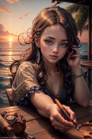 perfect face, (beautiful and aesthetic:1.2), colorful, dynamic angle, (Realistic:1.4), illustration, (high quality:1.3), (ultra detailed, ultra highres), 32K, (Beautifully Detailed Face and Fingers), (Five Fingers) Each Hand, sharp focus, professional dslr photo, photoreal, 1girl , kawaii, (masterpiece, best quality, official art :1.2), (((Generate a realistic sunset over the ocean with vibrant colors))),
nice hand, nice fingers, volumetric fx, (((intricate detailed))), extremely detailed CG, (soft light, dramatic light, sharp, HDR), perfect image, perfect anatomy, extra wide shot, (official art, extreme detailed, highest detailed),