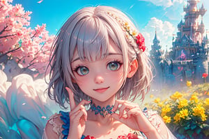 (best quality), (extremely detailed CG unity 8k wallpaper:1.1), (colorful:0.9),(panorama shot:1.4),upper body,looking at viewer, from above, 15yo, (((Disney cartoon cosplay))), (Disney land Tokyo :1.4), fun, smile, happiness, Nature, colorful, exposure blend, medium shot, bokeh, high contrast, (muted colors, dim colors, soothing tones:1.3), low saturation, Adorable cloth, shiny, (high quality:1.3), (masterpiece, best quality:1.4), (ultra detailed, 8K, 4K, ultra highres), (Beautifully Detailed Face and Fingers), (Five Fingers) Each Hand, nice hands, (perfect fingers, perfect hands :1.3), sharp focus, professional dslr photo, (Photorealistic:1.4), UHD, HDR, volumetric fx, (((intricate details))), extremely detailed CG, cinematic photo, perfect photography, professional, perfect sky, shiny, glitter, gradient color all fluentcolor, colorful, (professional photograpy:1.1),