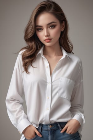 absolutely-impressive-lifelike-photo-realistic, 1girl, white oversize shirt, (photo-of-real-life) , hyper realistic, insanely detailed and intricate, hyper maximalist, elegant, super detailed, dynamic pose, photography  ,SH_Models