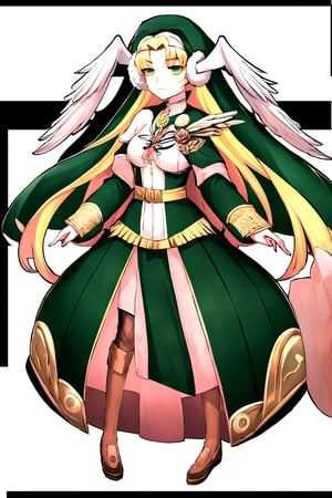 //Quality,
masterpiece, best quality
,//Character,
1girl, solo
,//Fashion,
,//Background,
rose garden
,//Others,
,rose, ,masterpiece, Divine Chant, 4th Seat of the Black Scripture, blonde hair, green eye, pink dress, green hood, very long hair, 1girl, angelwing-shaped earmuffs