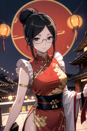 //Quality,
(masterpiece), (best quality), 8k illustration,
//Character,
1girl, solo, china background, Chinatown, Chinese outfit, red maid dress, red maid outfit, glass girl,

 red theme, Chinese lantern, Chinese decoration, , Chinese New Year, Chinese festival, Chinese dress, Chinese theme outfit, Chinese pattern outfit, ,, black hair, hair bun, black eyes, yuri alpha