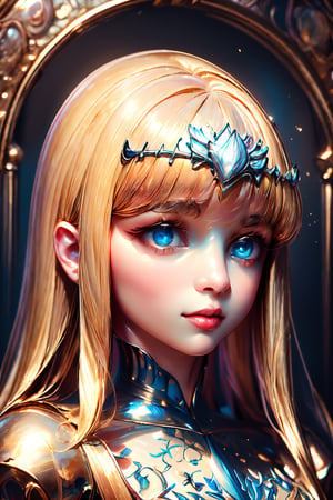 (8k portrait of a beautiful girl, highly detailed and majestic digital photography, art by artgerm and ruan jia and greg rutkowski Surreal painting, side lights , finely detailed beautiful eyes), Detailed Textures, high quality, high resolution, high Accuracy, realism, color correction, Proper lighting settings, harmonious composition, Behance works, DonMBl00mingF41ryXL, DonMF41ryW1ng5, ftifa,1girl, solo, Calca, Calca Bessarez, blonde hair, (extremely long hair:1.3), very long hair, white tiara, white dress, blue eyes, medium chest, medium breast, yellow hair color