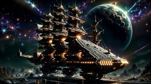 ((masterpiece:1.2),(top quality)), (realistic:1.5),
3d unreal engine, futuristic, steampunk galaxy background, beautiful,fantasy00d, light effect,ultra resolution, 8K, (ultra detailed:1.5), universe, galaxy, mesmerizing, ((steampunk spacecraft in space, steampunk spaceship in space)), glorious
