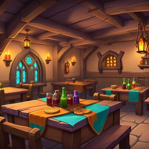 ((Concept Art, Fantasy, World of Warcraft Style, Artstation Style, Hand Painted, Stylized, Beautiful Colors, Game Art, Tavern Food, Stylized Game Texture)))