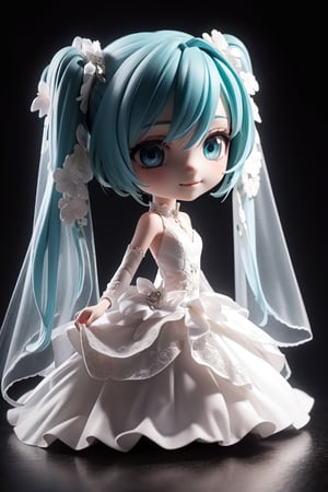 ((1 person)), Hatsune Miku, petite girl, full body, chibi, 3D figure girl, green hair, twin tails, beautiful girl with great detail, beautiful and delicate eyes, face with great detail, beautiful eyes, ruanyi0263, bridal veil, wedding dress, veil, White dress, bride
lace, evil smile, dynamic beautiful pose, dynamic pose, gothic architecture, natural light, ((real)) quality: 1.2), dynamic distance shot, cinematic lighting, perfect composition, super detail, official art, masterpiece, (best) quality: 1.3), reflection, high resolution CG Unity 8K wallpaper, detailed background, masterpiece, (photorealistic): 1.2), random angle, side angle, chibi, full body, mikdef, ruanyi0263