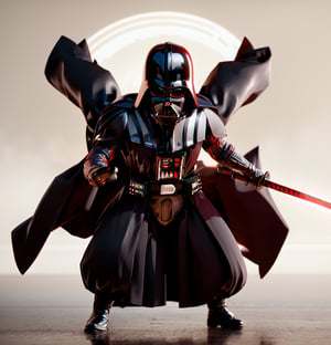 masterpiece, top quality, high resolution, PVC, render, chibi, high resolution, , solo, Darth Vader, samurai Darth Vader, samurai from the warring states period of Japan, wearing traditional samurai armor, holding sword, action pose, samurai fighting stance, selfish target, chibi, ancient battlefield, , self-righteousness, full body, chibi, 3d figure, toy, doll, character print, front view, natural light, ((realistic)) 1.2)), dynamic pose, medium movement, perfect cinematic perfect lighting, perfect composition, , samurai, holding sword, armor, Darth Vader