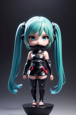 ((1 female)), Hatsune Miku, petite girl, full body, chibi, 3D figure little girl, green hair, twintails, beautiful girl with attention to detail, beautiful delicate eyes, detailed face, beautiful eyes, ninja, female ninja, ninja costume,  detailed, ((ninja costume: 1.4)), dynamic beautiful pose, dynamic pose, gothic architecture, natural light, ((real)) quality: 1.2 )), dynamic long distance shot, cinematic lighting, perfect composition, super detail, official Art, Masterpiece, (Best) Quality: 1.3), Reflection, High Resolution CG Unity 8K Wallpaper, Detailed Background, Masterpiece, (Photorealistic): 1.2), Random Angle,  Side Angle, chibi, whole body, mikdef, hogrobe,Ninja