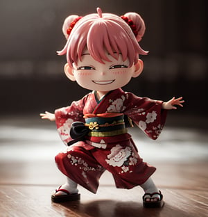 masterpiece,best quality,high resolution,pvc,rendered,chibi,high resolution,1 girl,solo,Anya Forger,pink hair,bob hair,japanese kimono,traditional woman wearing kimono,pink kimono,dancing japanese dance,female action pose,grey eyes,smiling,selfish target,chibi,mediterranean cityscape,smiling,smiling,smugness,full body,chibi,3d figure,toy,doll,character print,front view,natural light,((realistic)) 1.2)),dynamic pose,medium movement,perfect cinematic perfect lighting,perfect composition,anya_forger_spyxfamily,xuer martial arts