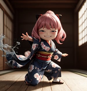 masterpiece,best quality,high resolution,pvc,rendered,chibi,high resolution,1 girl,solo,Anya Forger,pink hair,bob hair,japanese kimono,traditional woman wearing kimono,blue kimono,dancing japanese dance,female action pose,grey eyes,smiling,selfish target,chibi,mediterranean cityscape,smiling,smiling,smugness,full body,chibi,3d figure,toy,doll,character print,front view,natural light,((realistic)) 1.2)),dynamic pose,medium movement,perfect cinematic perfect lighting,perfect composition,anya_forger_spyxfamily,xuer martial arts