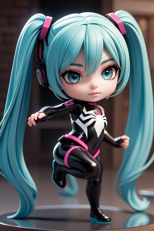 ((1 female)), Hatsune Miku, petite girl, full body, chibi, 3D figure little girl, green hair, twin tails, beautiful girl with attention to detail, beautiful delicate eyes, detailed face, beautiful eyes, spider_oc, female action poses, one-handed sword, detail, dynamic beautiful pose, dynamic pose, Gothic architecture, natural light, ((realistic) ) Quality: 1.2 )), Dynamic Distance Shot, Cinematic Lighting, Perfect Composition, Super Detail, Official Art, Masterpiece, (Best) Quality: 1.3), Reflections, High Resolution CG Unity 8K Wallpaper, Detailed Background, Masterpiece, (Photorealistic): 1.2), Random Angle, Side Angle, Chibi, Full Body, Mikdef,spider_oc