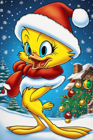 Tweety in Christmas, by Bob Clampett,Leonardo Style