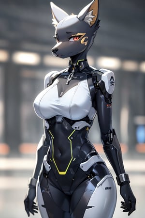 RAW photo, Best picture quality, high resolution, HDR, highres, (absurdres:1.2), realistic, sharp focus, realistic image of elegant furry anthro woman, beauty, supermodel, pure white hair, red eyes, wearing high-tech cyberpunk style blue mecha suit, radiant Glow, sparkling suit, mecha, perfectly customized high-tech suit, ice theme, custom design, 1 girl,furry, anthro, anubis , body fur, ,dark body fur, furry, swordup, looking at viewer, robot,  lens flare, (vibrant color:1.2),1girl, hourglass body shiape,anubis,ankh