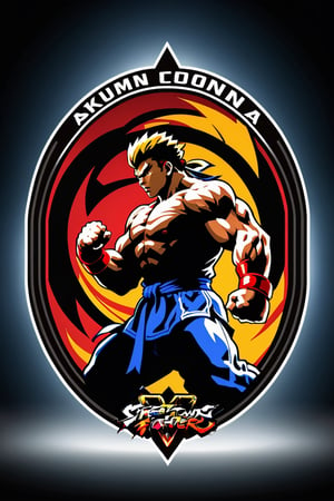  Design a simple yet dynamic logo featuring the outline of a fighting arena as the background shape. Incorporate the text "Showdowns Circuit Series" in a bold and clear font at the forefront. In the background, include the shadowed silhouette of akuma iconic pose from Street Fighter, capturing the essence of intense combat. Ensure that the overall design reflects the excitement and energy of competitive gaming tournaments while highlighting the specific influence of Street Fighter's iconic character.