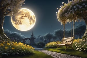 A moment of spring night is worth its length of gold,

When flowers spread on moonlight and shade fragrance cold

The slender flute from the bower plays music slender;

The tender night on garden swing casts shadow tender.