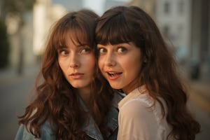 Photography in (steve mccurry style), 
The image shows two young women standing close together. The one on the left is whispering something into the ear of the one on the right. The woman on the right has an expression of surprise, with her mouth open and eyes widened, giving a sense of shock or amazement.

Mood: It appears playful and secretive, possibly suggesting gossip or a surprising revelation between friends. The overall tone feels lighthearted.
, emotive humane photography, rich colors, analog film, film grain, kodachrome, intricate details, insanely detailed, natural lighting, 8k, hdr, masterpiece, award winning photography, Fine art photography style, film photography style.
The overall composition has a cinematic, feel, blending the nostalgia of classic paintings with every day life. flfmt
