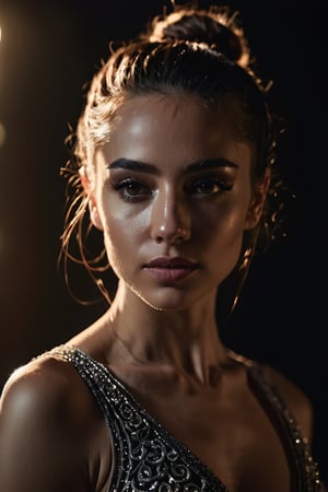 breathtaking  Portrait+ RAW photo of female dancer . cinematic lighting, dark and moody style, award-winning, professional, hires 64k, intricate details, highly detailed, UHD
