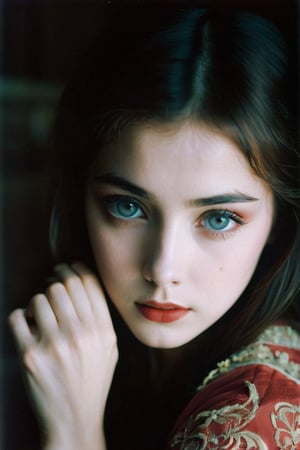 analog film photo,1girl, beautiful face, beautiful eyes, memory, bizarre, scary