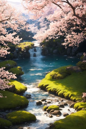 Japanese landscapes with sakura trees, beauty, UHD, 4K, 1080P