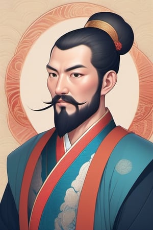 Craft an image of a wise and contemplative individual.
Generate an image of a male character in traditional Chinese attire, exuding an ancient charm with distinguished facial hair.
"Create a portrait with a solid background, featuring well-aligned facial features."
"Generate an image with salt-and-pepper hair and a slightly larger face, exuding wisdom and experience."
Generate an image without text, focusing solely on the visual elements