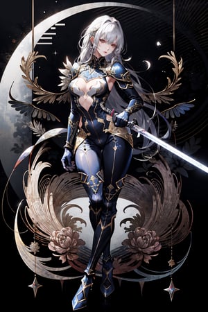 8k, (absurdres, highres, ultra detailed), (1lady), the personification of many swords,