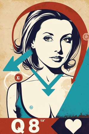 (An amazing and captivating abstract illustration:1.4), 
1girl, female focus, 
Nancy Pelosi face, 
large breasts, 
huge breasts, 
(wearing t-shirt:1.3), 
shorts, 
(grunge style:1.2), 
(frutiger style:1.4), 
(colorful and minimalistic:1.3), 
(2004 aesthetics:1.2),
(beautiful vector shapes:1.3), 
with (the text "Q8":1.1), 
text block. BREAK swirls, x \(symbol\), arrow \(symbol\), heart \(symbol\), gradient background, sharp details, oversaturated. 
BREAK 
highest quality, 
detailed and intricate, original artwork, trendy, 
mixed media, 
vector art, vintage, 
award-winning, artint, SFW,