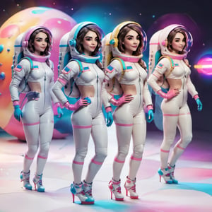 3D Render Style, 3DRenderAF, sexy A astronaut, colorful, joyful, toy, ,,3DRenderAF