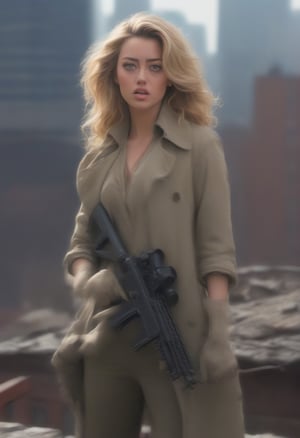  (+18) , nsfw, 
A sexy female sniper (Amber heard face)  , hiding in the roof of impire state building in new York city, 
,