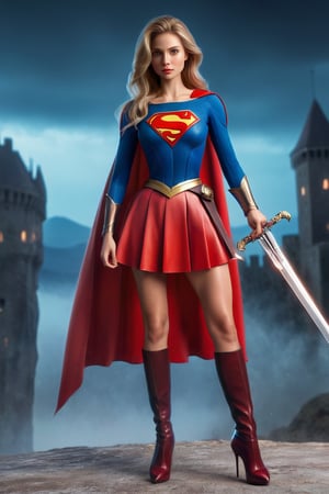 (+18) ,

A sexy supergirl with a huge sword, 

View from the side ,
Micro skirt, 
((Huge ass)) ,
skinny ,
feminine,  
ultra realistic, best quality, 
ultra res, extremely detailed, 
Large_breasts ,
Visible side boob ,
large upper legs , 
perfect ample pussy , visible pussy ,
((cleavage)) ,
Thick lips ,

((full body image)) ,

,xray,mad-marbled-paper,swordsman