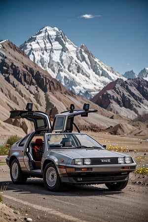 (+18) ,
A sexy naked blonde woman near her car A silver DELOREAN DMC in Mount Kailash is a mountain in Ngari Prefecture, Tibet Autonomous Region of China. It lies in the Kailash Range of the Transhimalaya, in the western part of the Tibetan Plateau. 
Mount Kailash is less than 100 km north of the western trijunction of the borders of China, India, and Nepal ,

A flying DELOREAN DMC ,
 ,xyzabcwalls