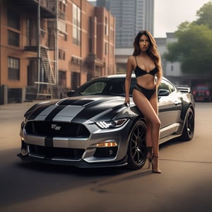 (+18) , nsfw, 
A sexy woman standing beside a Black and white (Police car) mustang gt 5.0 with a siren, 

,c_car,APEX SUPER CARS XL ,echmrdrgn,action shot,NISSAN,secret