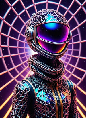 Portrait, Digital photo, spacer, space fly, open space, the deep space, star field, astro suit, (daft punk iridescent helmet:1.2), starship, colorful with vibrant colors, high contrast, high saturation, hyperpunk scene with purple and yellow out of focus details,ral-pnrse