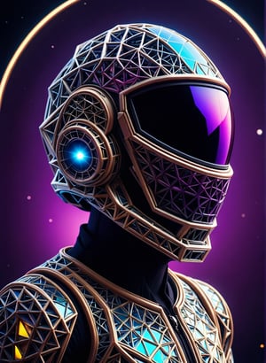 Portrait, Digital photo, spacer, space fly, open space, the deep space, star field, astro suit, (daft punk iridescent helmet:1.2), starship, colorful with vibrant colors, high contrast, high saturation, hyperpunk scene with purple and yellow out of focus details,ral-pnrse