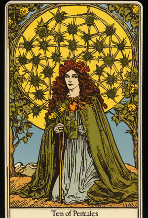 rider-waite tarot card the ten of pentacles tarot card. 