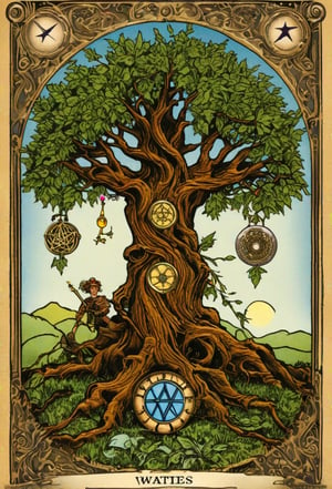 rider waite pentacles tarot card the steampunk tree of life pntacles tarot card