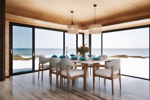  Gorgeous beach cabin by the sea, Gorgeous Seaview, dining room Interior