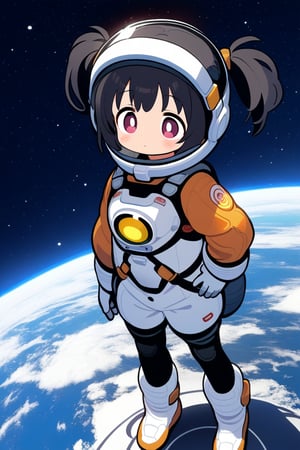 1girl, black hair,

five year old girl
Space equipment suit
High-tech  style