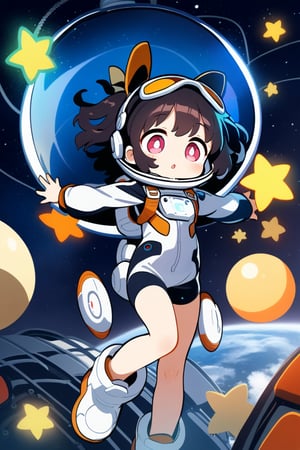 1girl, black hair,

five year old girl
Space equipment suit
High-tech  style